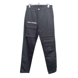 Daily Paper Cargo Pants Trouser Mens Size S 29 Black Stretch Cotton NEW NWT READ